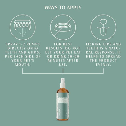 Everpath 2024 Upgraded Pet Fresh Breath Spray - 8 Fluid Ounces/236mls | Made in The USA | Enhances Dental and Gum Wellness | Supports Oral Care and Control Bad Breath | Natural Solution for Pets