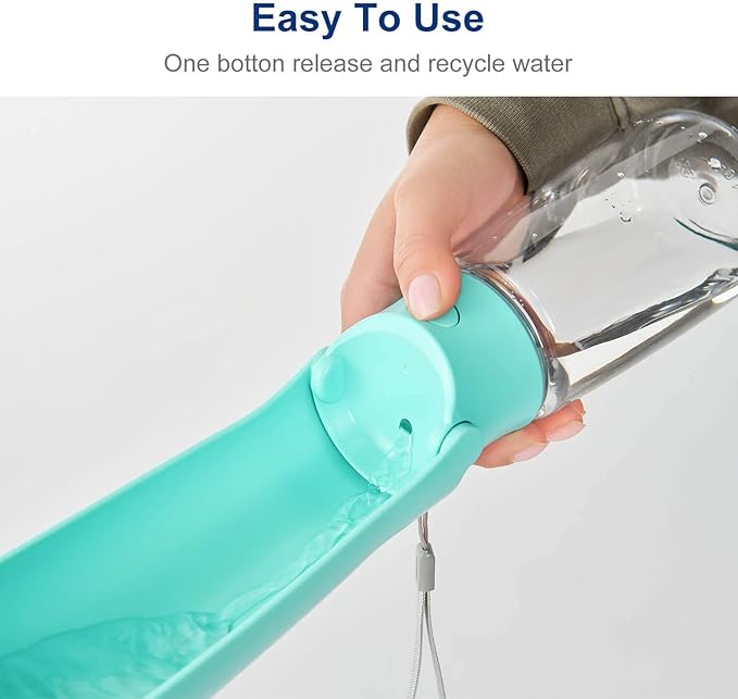 WePet Foldable Portable Dog Water Bottle Puppy Water Dispenser with Drinking Feeder, 12 OZ, High-temperature Resistant Leak Proof for Pets Outdoor Walking, Hiking, Travel, Food Grade Plastic BPA Free