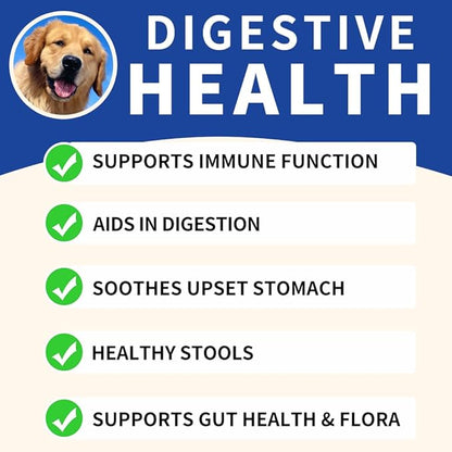 Probiotics for Dogs, Support Gut Health, Diarrhea, Seasonal Allergies, Paw Licking, Digestive Health Enzymes, 90 Pork Chews Allergy & Immune Supplement for Dogs Anal Gland Soft Chew Treats