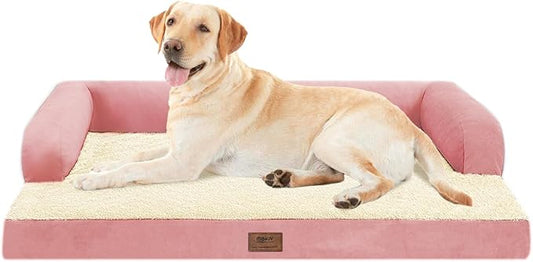 Large Dog Bed Orthopedic Washable - Couch Sofa - XXL Large Big Dogs - Beds Bolster Pet - Memory Foam - Waterproof with Removable Cover