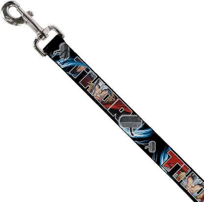 Buckle-Down Dog Leash Thor Poses Hammer 6 Feet Long 1.0 Inch Wide, Multicolor (DL-6FT-WTH010)