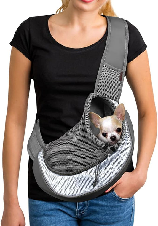 YUDODO Pet Dog Sling Carrier Breathable Mesh Travel Safe Sling Bag Carrier for Dogs Cats