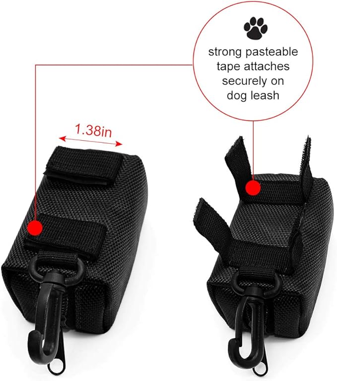 SLOSN 3 Pack Pet Waste Bag Dispenser Dog Poop Bag Holder with Zippered Portable Dog Poop Bag Holder with Hook for Leash,Great Accessory for Walking, Running with Dog (RoseRed Green Black)