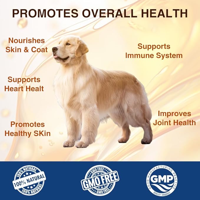 Goody2's Alaskan Salmon Oil for Dogs & Cats - Omega 3 Fish Oil for Healthy Skin & Coat, Joint & Bone Support, Allergy Relief, & Inflammation Defense - 32oz All-Natural Liquid Supplement