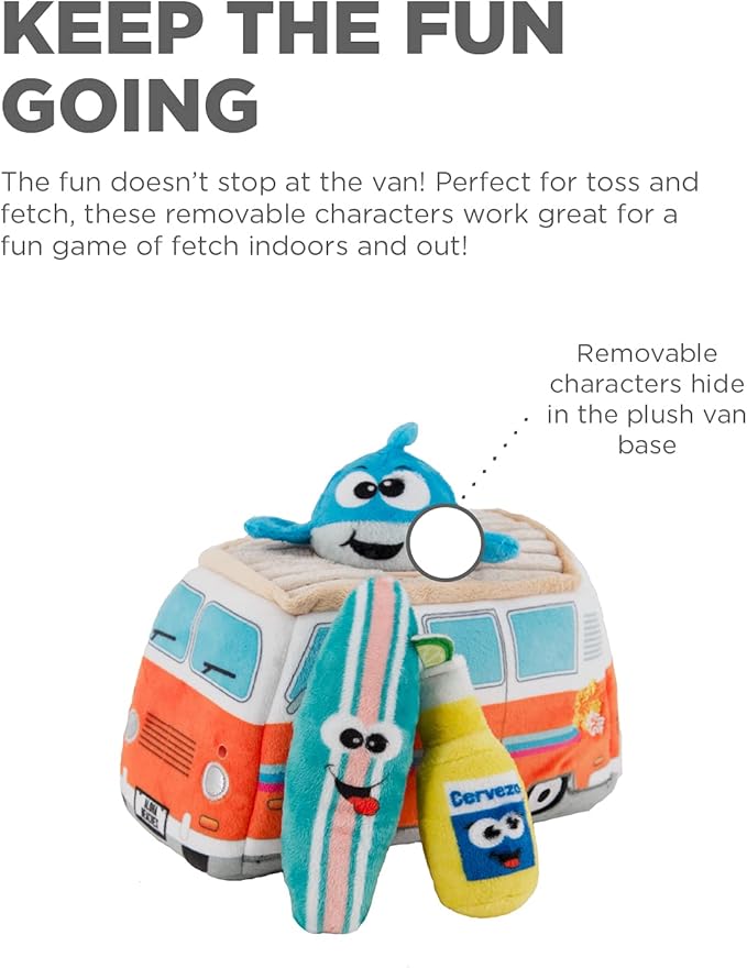 Outward Hound Hide A Surf Van Plush Dog Toy Puzzle