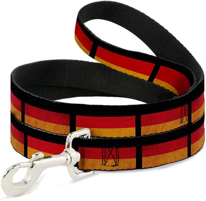 Dog Leash German Flag Distressed 6 Feet Long 0.5 Inch Wide