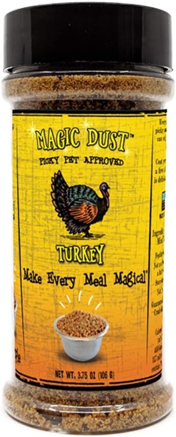 Wild Meadow Farms - Magic Dust Turkey Jerky Topper, Single Protein Pet Food Topper for Dogs and Cats, Enhance Flavor & Elevate Mealtime Excitement for Picky Eaters - 3.5 Ounce Bottle in Turkey Flavor
