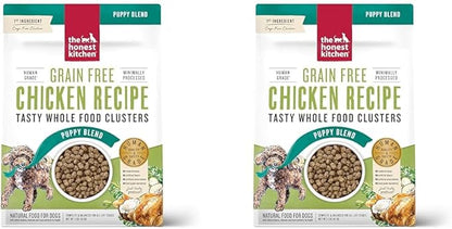 The Honest Kitchen Whole Food Clusters Puppy Grain Free Chicken Dry Dog Food, 1 lb Bag (Pack of 2)