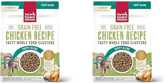The Honest Kitchen Whole Food Clusters Puppy Grain Free Chicken Dry Dog Food, 1 lb Bag (Pack of 2)