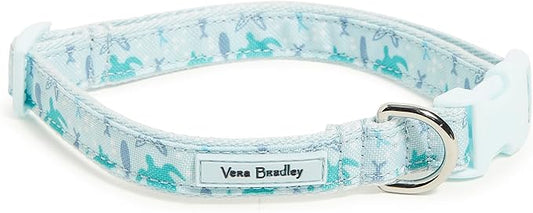Vera Bradley Women's Recycled Lighten Up Water-repellent Adjustable Pet Collar, Tiny Turtle Dream, Medium
