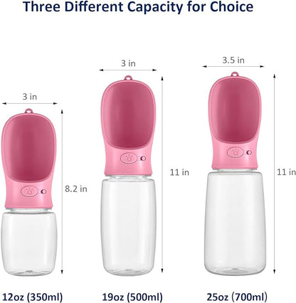 WePet Portable Dog Water Bottle with Food Container, 12 OZ + 6 OZ, Leak Proof Puppy Water Dispenser with Drinking Feeder for Pets Outdoor Walking, Hiking, Travel, Food Grade Plastic