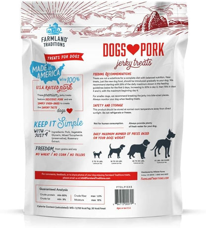 Farmland Traditions New Filler Free Dogs Love Pork Premium Jerky Treats for Dogs (40 oz.)