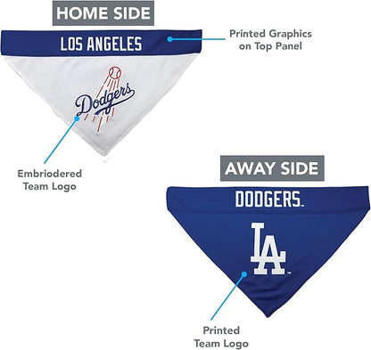 Pets First LAD-3217-S-M MLB Los Angeles Dodgers Reversible Pet Bandana, Small/Medium, MLB Team Color