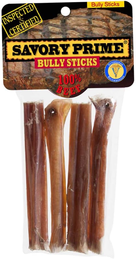 Savory Prime 300 American Bully Sticks (4 Pack) Dog Treats, 5"