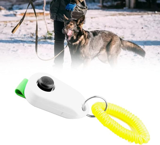 Zerodis Pet Dog Training Clicker with Wrist Bands Strap Assorted Color Dog Positive Behavior Rein Forcer for Pets All Ages Puppy and Adult Dogs Built in Poop Bag Dispenser Easily Carrying