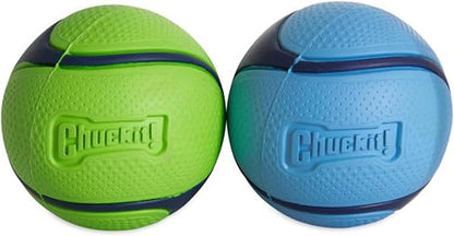 Chuckit! Sniff Ball Dog Toy, Durable High Bounce Bacon and Peanut Butter Scented Rubber Dog Ball Fetch Toy, Medium, 2 Pack