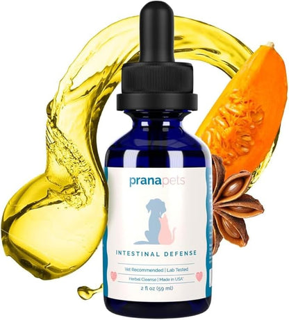 Intestinal Defense Supplement for Dogs & Cats | Naturally Helps Digestive Issues in Pets | Herbal Formula | by Prana Pets