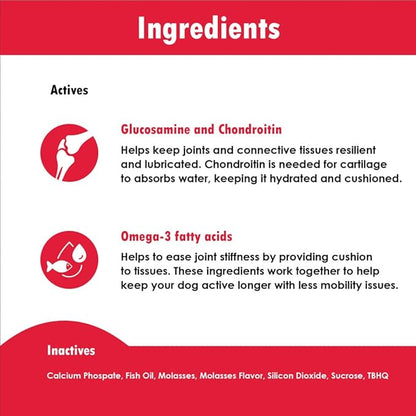 Triple Strength HA Granules for Dogs, Glucosamine, Chondroitin, Creatine, MSM and Antioxidants - Hip and Joint Support Supplement, 120 Doses