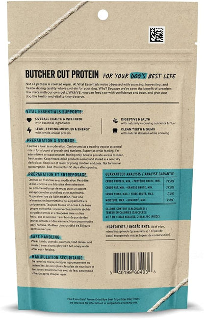 Vital Essentials Freeze Dried Raw Single Ingredient Dog Treats, Beef Tripe, 2.3 oz