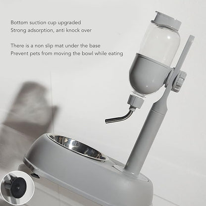 500ml Pet Standing Water Dispenser Bowl, Food Feeder Bowl with Detachable Pole Automatically Feeding Water