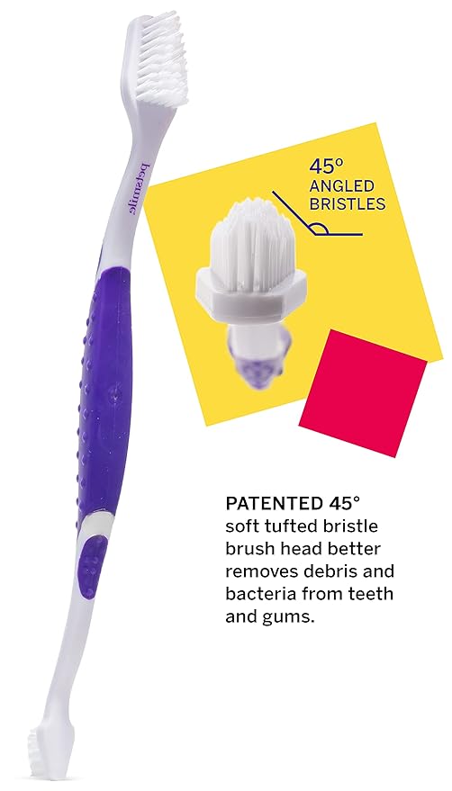 petsmile Professional Cat & Dog Toothbrush - Patented 45° Dual-Ended Brush Head for Small & Large Pets - Teeth Cleaning Pet Essentials - VOHC Approved Pet Supplies