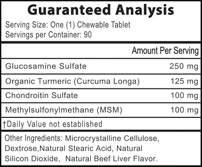 Advanced Hip & Joint Formula - 90 Mobility & Pain Relief Dog Chews - Glucosamine, Chondroitin, MSM, & Turmeric for Superior Joint Health