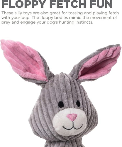 Outward Hound Thunda Tugga Bunny Plush & Squeaky Dog Tug Toy