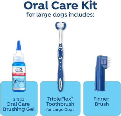 Fresh Breath Certified Wellness Collection Vet Strength Oral Care Kit for Large Dogs - Removes Plaque & Tartar - Freshens Bad Dog Breath - Teeth Cleaning Kit