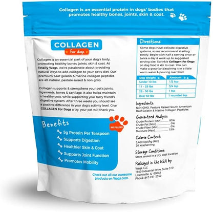 Collagen for Dogs: All Natural Premium Non GMO Collagen. Supports Healthy Joints, Skin, Fur, Digestion.