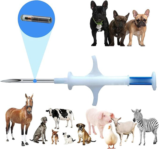 Microchip for Dogs and Cats 20 Pack Animal Identification Syringe Preload ISO 11784/11785 FDX-B Universal Standard for Pets Horse Cow Pig Management(2.12X12mm Microchip)