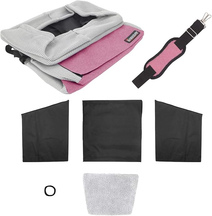 Pet Carrier Bicycle Basket Bag Pet Carrier/Booster Backpack for Dogs and Cats with Big Side Pockets,Comfy & Padded Shoulder Strap,Travel with Your Pet Safety（Pink）