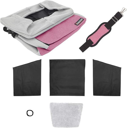 Pet Carrier Bicycle Basket Bag Pet Carrier/Booster Backpack for Dogs and Cats with Big Side Pockets,Comfy & Padded Shoulder Strap,Travel with Your Pet Safety（Pink）