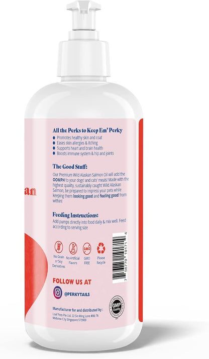 Pure Wild Alaskan Salmon Oil for Dogs and Cats - 8oz, Premium Omega 3 Supplement Fish Oil, Dog Vitamins and Supplements for Skin and Coat, Joint Support, Immune Support and Allergy Relief