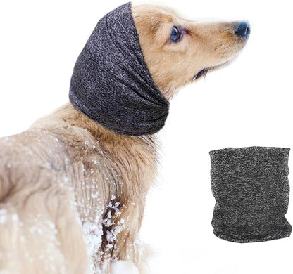Dog Noise Cancelling Ear Muffs, Dog Ear Cover for Anxiety Relief& Calming Dogs, Snood for Dog Cat Noise Reduce Grooming Bathing, Neck and Ear Warm Ear Muffs,Grey M