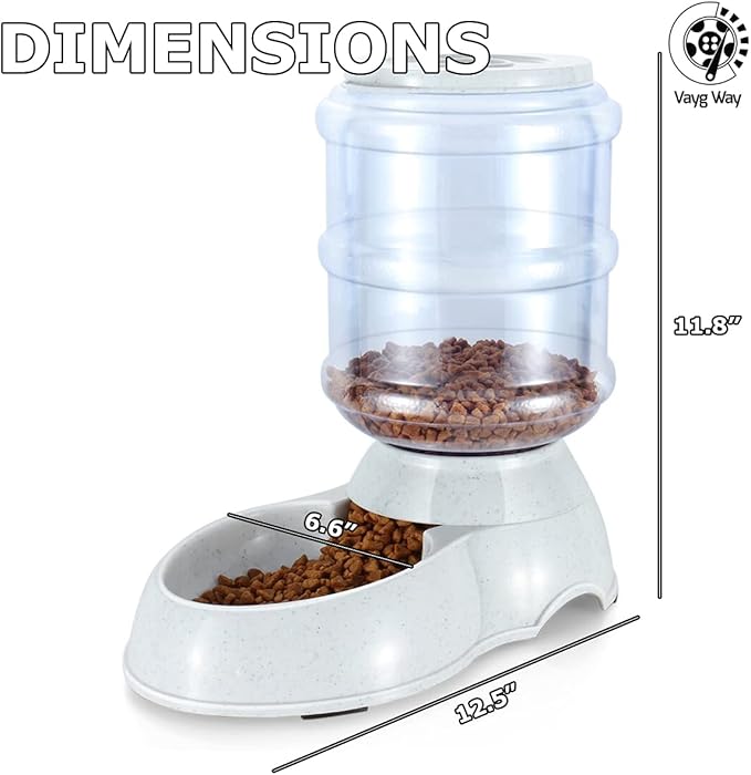 VaygWay Self Dispensing Pet Feeder – Automatic Gravity Dog Cat Feeder – Dry Food Dispenser Gravity Feeder – Automatic Pet Feeder Cat Feeder