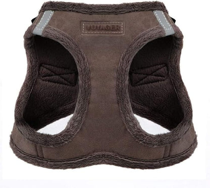 Voyager Step-In Plush Dog Harness – Soft Plush, Step In Vest Harness for Small and Medium Dogs by Best Pet Supplies - Harness (Chocolate Suede), XL (Chest: 20.5 - 23")
