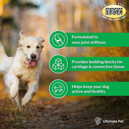 Ultimate Pet Juve Flex, Hip and Joint Soothing Support Supplement for Dogs, Cartilage, Collagen and Stiffness Support, 30 Chewable Tablets
