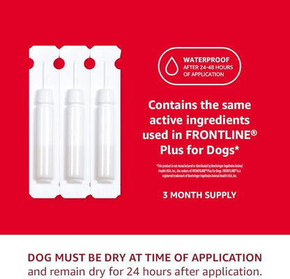 Amazon Basics Flea and Tick Topical Treatment for X-Large Dogs (89-132 pounds), 3 Count (Previously Solimo)