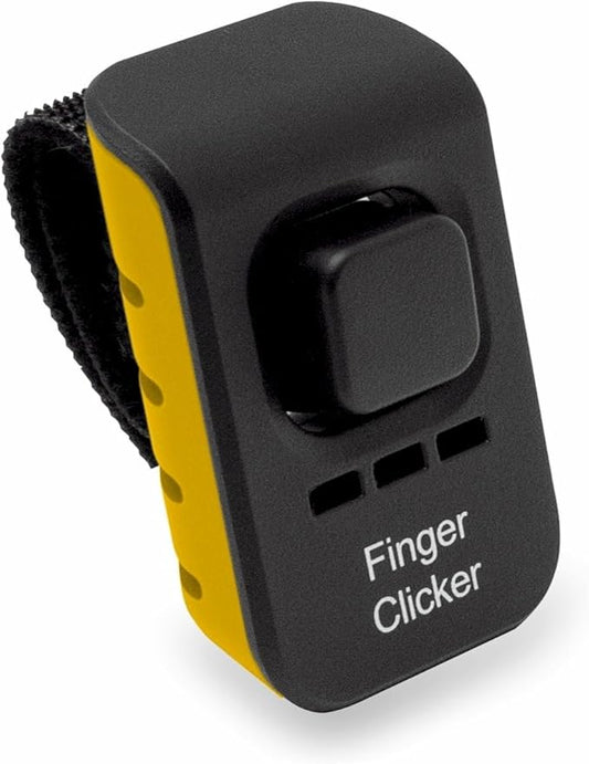 Educator Dog Training Finger Clicker with Audible Sound for Positive Reinforcement, Behavior and Obedience Pet Trainer, Yellow