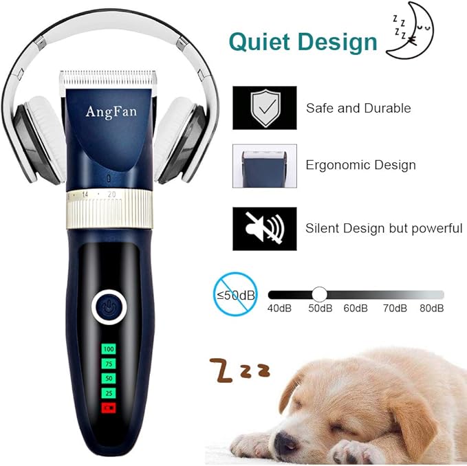 Dog Clippers for Grooming 16pcs Dog Grooming Kit for Small Large Profesional Cordless Dogs Grooming Clippers Supplies Dog Hair Clippers Low Noise