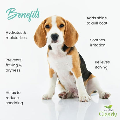 Natural SKIN & COAT Oil for Dogs | Skin Soother with Coconut, Almond and Olive Oils | Soothe Dry Skin, Allergies and Skin Irritation | Add Softness and Shine to a Dull Coat | Made in The USA