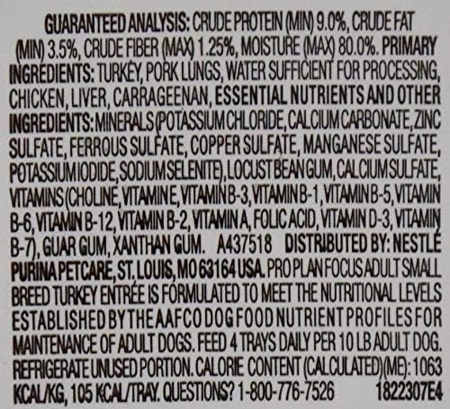 Purina Pro Plan Small Breed Grain Free Wet Dog Food - (6) Turkey (3.5oz) - Plus Mini Rope Toy and Fun Facts Booklet Bundle