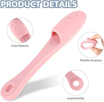 Dog Finger Toothbrush 2 Pack Dog Tooth Brushing Kit Pet Finger Brush Puppy Toothbrush with Food Grade Silicone for Small Medium and Large Dogs Effective Teeth Cleaning