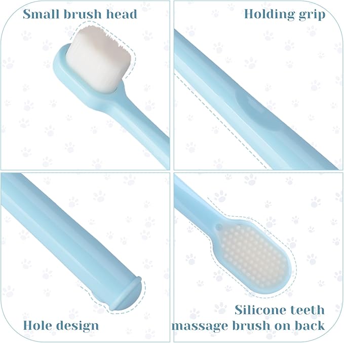 3 Pack Pet Cat Dog Toothbrush, Extra Soft Smal Dog Dental Care Toothbrush, Puppy Dental Cleaning Teeth Brushes for Small Dog Cat, Pet Deep Clean Dense Brush