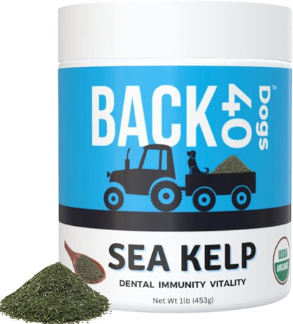 Kelp Powder, Dried Sea Kelp Supplement for Optimal Pet Health, Multifunctional Dog Vitamins Rich with Iodine & Omegas for Thyroid Health, Dental, Immune, Digestive, & Heart Health, 453g