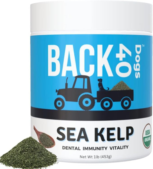 Kelp Powder, Dried Sea Kelp Supplement for Optimal Pet Health, Multifunctional Dog Vitamins Rich with Iodine & Omegas for Thyroid Health, Dental, Immune, Digestive, & Heart Health, 453g