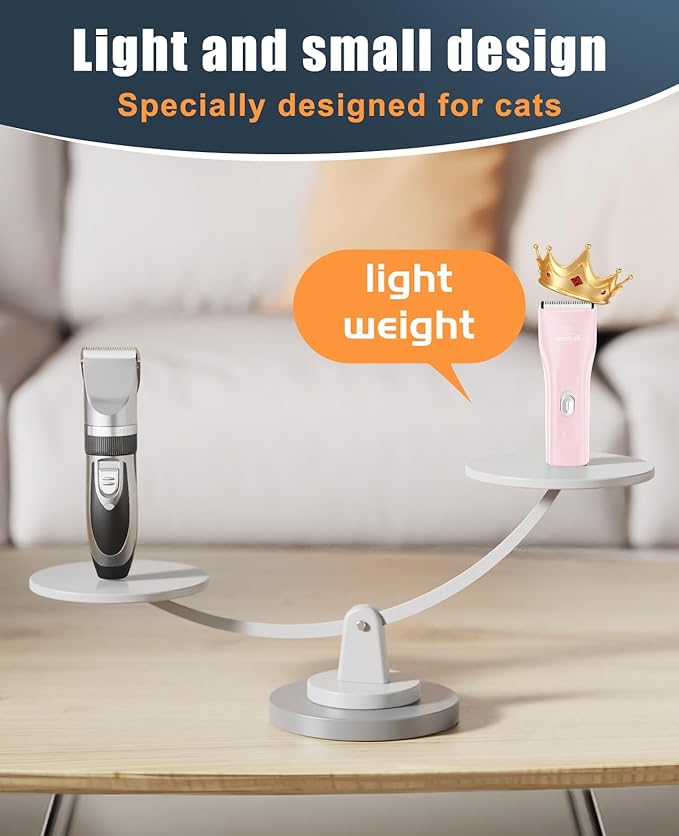 oneisall Pet Clipper for Cat Matted Hair, Pet Shaver for Cats Quiet Pet Hair Clippers Cordless Cat Clippers for Matted Hair Cat Clippers for Long Hair
