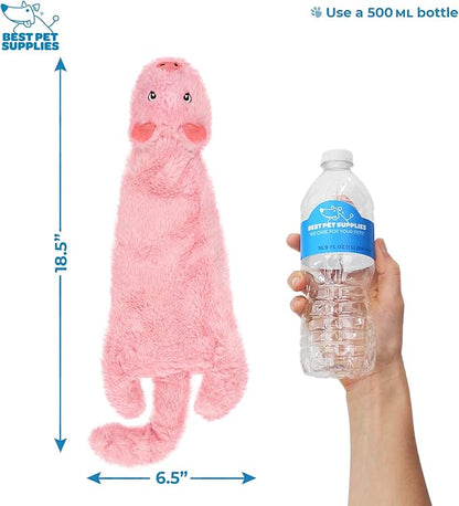 Best Pet Supplies Stuffing Free Squeaky Dog Toys for Small Dogs, Medium Dogs, and Large Dogs, Durable, Best Dog Chew Toy for Teething Puppy, Indoor Play, Holds Plastic Bottle - Wild Duck, Pig, Medium