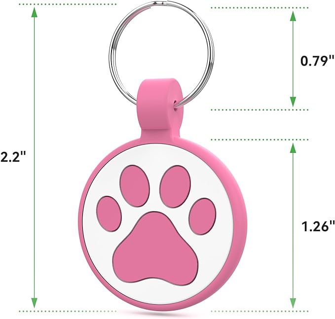 Personalized Dog Tag, Laser Engraving QR Code, Silicone Dog ID Tag, Pet Online Profile, Scan QR Code Send Location, Collar Harness Accessories (Medium to Large Breeds - 1.25", Rose)