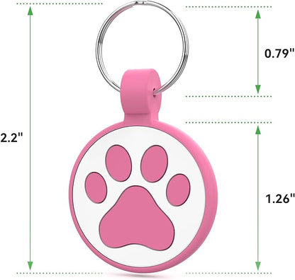 Personalized Dog Tag, Laser Engraving QR Code, Silicone Dog ID Tag, Pet Online Profile, Scan QR Code Send Location, Collar Harness Accessories (Medium to Large Breeds - 1.25", Rose)